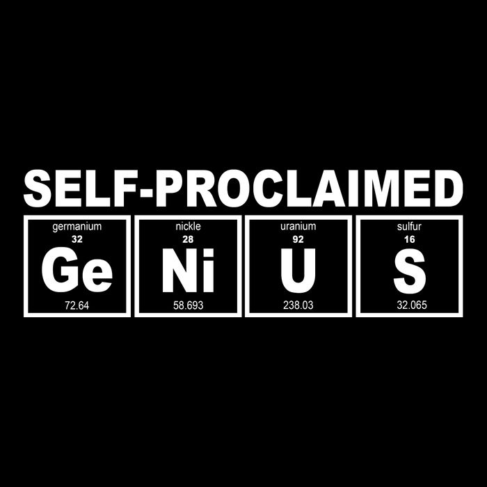 Self Proclaimed Genius Funny Periodic Table Apron