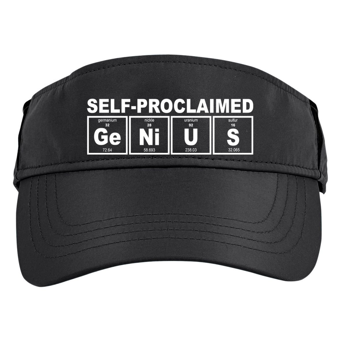 Self Proclaimed Genius Funny Periodic Table Adult Drive Performance Visor