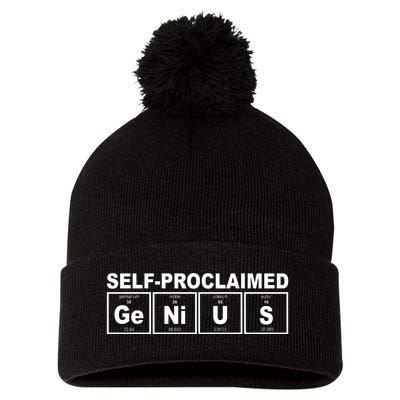 Self Proclaimed Genius Funny Periodic Table Pom Pom 12in Knit Beanie