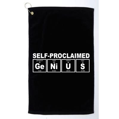 Self Proclaimed Genius Funny Periodic Table Golf Towel