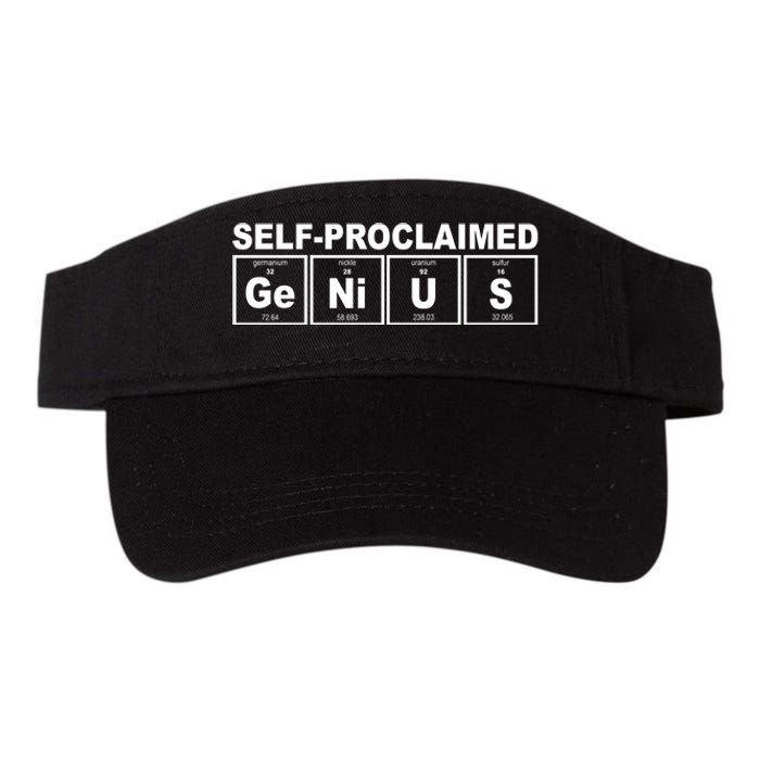 Self Proclaimed Genius Funny Periodic Table Valucap Bio-Washed Visor