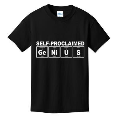 Self Proclaimed Genius Funny Periodic Table Kids T-Shirt