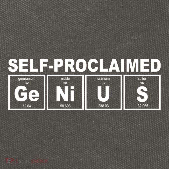 Self Proclaimed Genius Funny Periodic Table Cotton Canvas Backpack