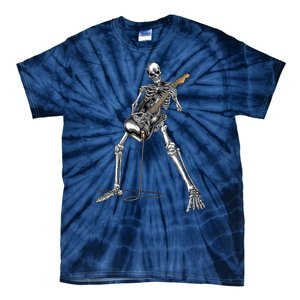 Skeleton Playing Guitar Rock And Roll Graphic Band Tie-Dye T-Shirt