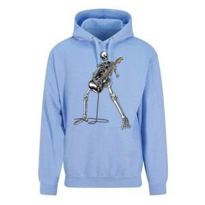 Skeleton Playing Guitar Rock And Roll Graphic Band Unisex Surf Hoodie