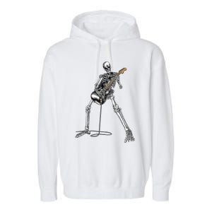 Skeleton Playing Guitar Rock And Roll Graphic Band Garment-Dyed Fleece Hoodie