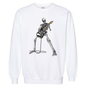 Skeleton Playing Guitar Rock And Roll Graphic Band Garment-Dyed Sweatshirt