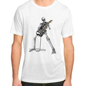 Skeleton Playing Guitar Rock And Roll Graphic Band Adult ChromaSoft Performance T-Shirt