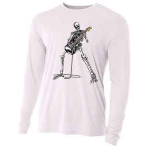 Skeleton Playing Guitar Rock And Roll Graphic Band Cooling Performance Long Sleeve Crew