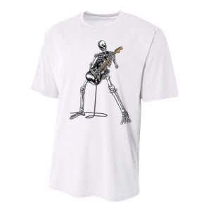 Skeleton Playing Guitar Rock And Roll Graphic Band Performance Sprint T-Shirt