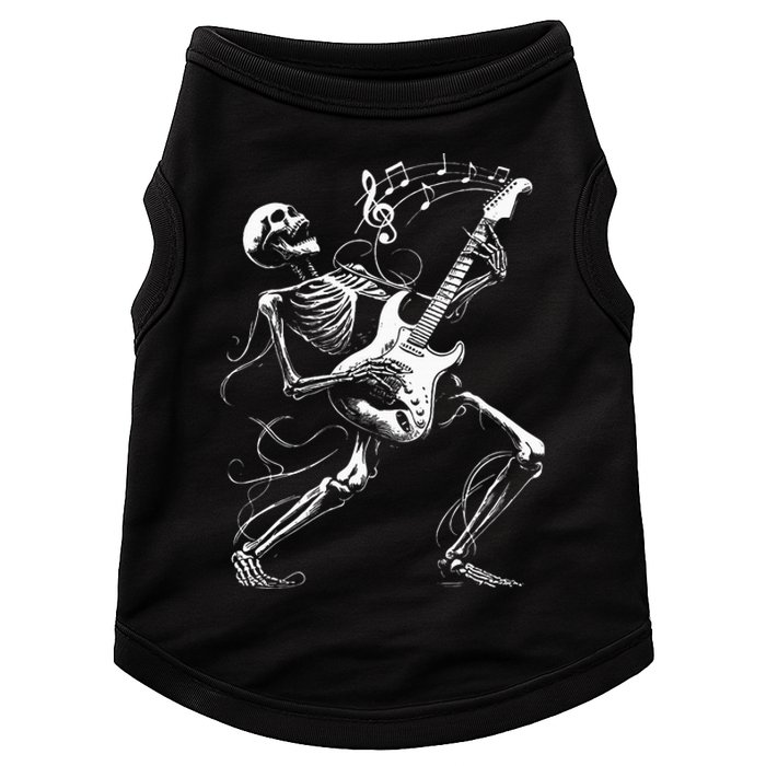 Skeleton Playing Guitar Music Gifts Rock Band Doggie Tank