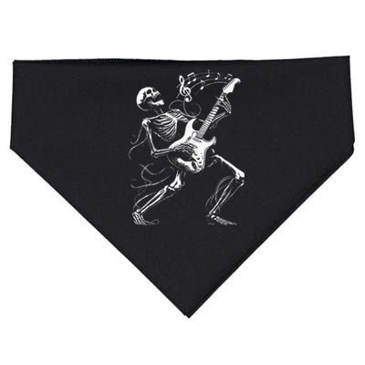 Skeleton Playing Guitar Music Gifts Rock Band USA-Made Doggie Bandana