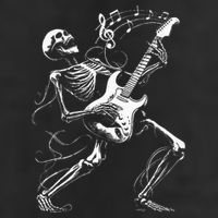 Skeleton Playing Guitar Music Gifts Rock Band Beanie