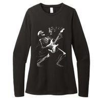 Skeleton Playing Guitar Music Gifts Rock Band Womens CVC Long Sleeve Shirt