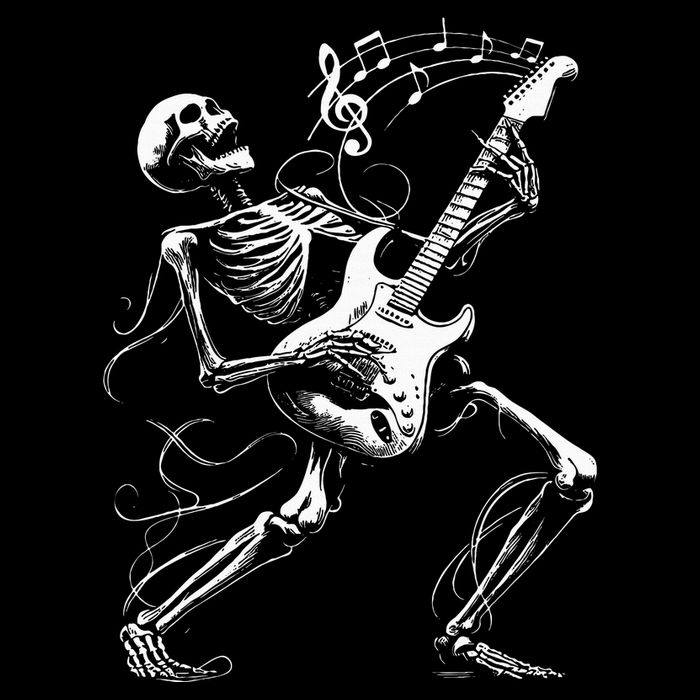 Skeleton Playing Guitar Music Gifts Rock Band Youth Performance Sprint T-Shirt