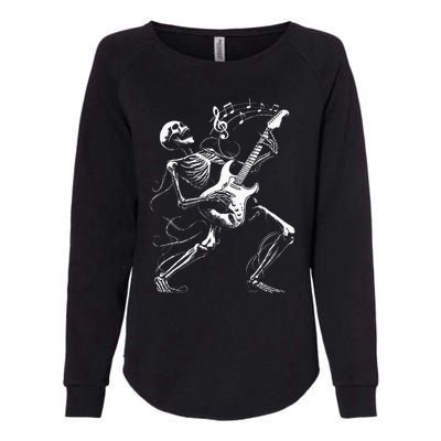 Skeleton Playing Guitar Music Gifts Rock Band Womens California Wash Sweatshirt