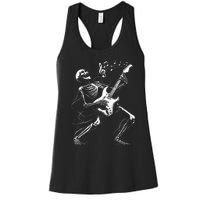 Skeleton Playing Guitar Music Gifts Rock Band Women's Racerback Tank