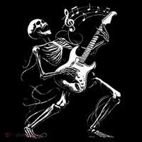 Skeleton Playing Guitar Music Gifts Rock Band Baby Bodysuit