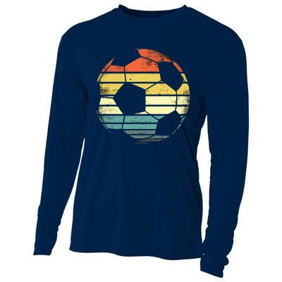 Soccer Player Gifts Funny Ball Retro Vintage Style Coach Cooling Performance Long Sleeve Crew