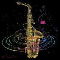 Sax Player Gift Idea Saxophonist Music Notes Saxophone T-Shirt