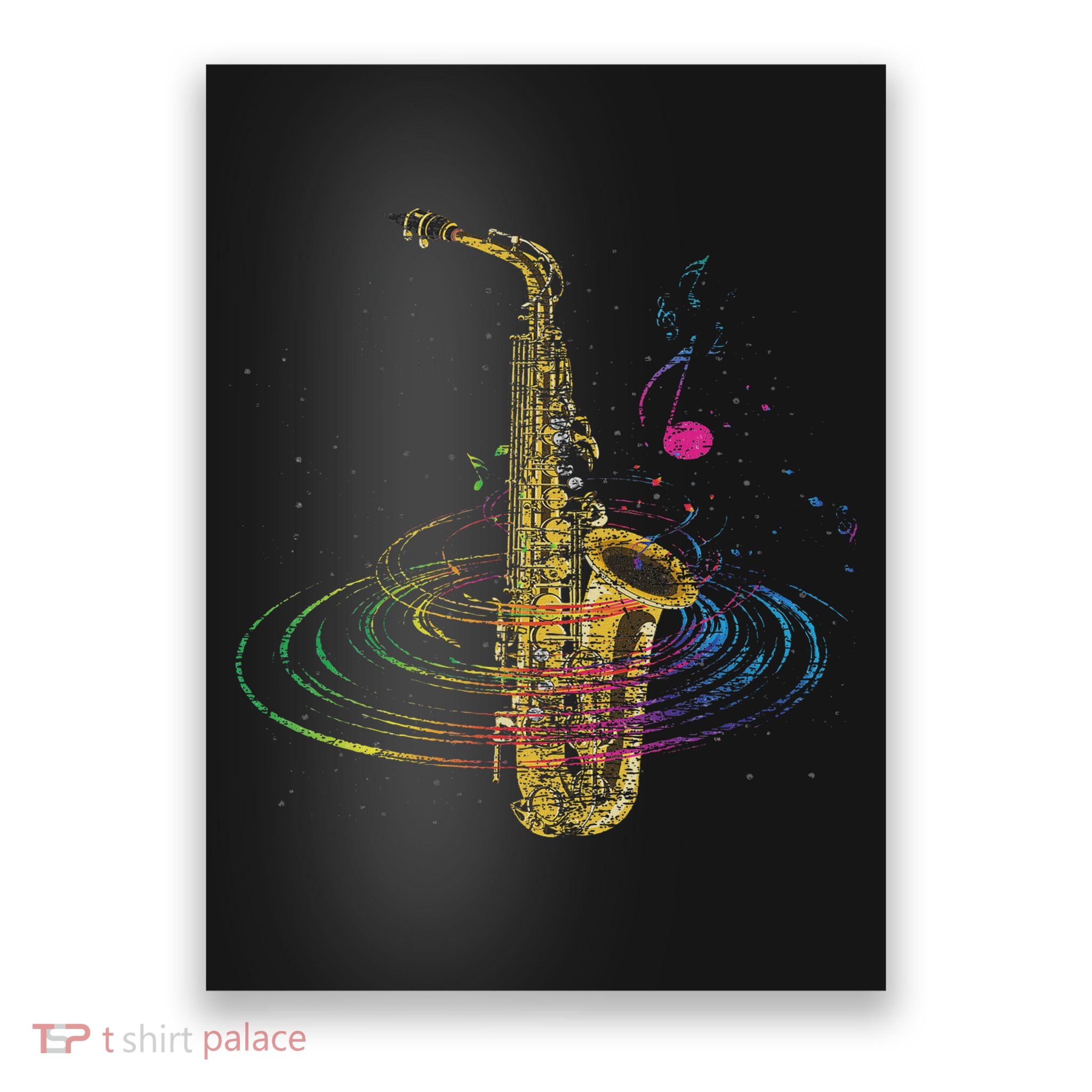 Sax Player Gift Idea Saxophonist Music Notes Saxophone Poster