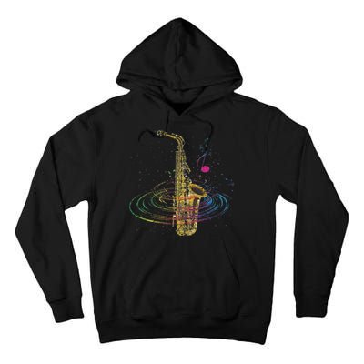 Sax Player Gift Idea Saxophonist Music Notes Saxophone Tall Hoodie