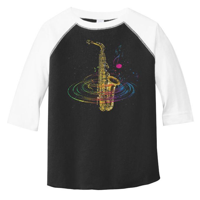 Sax Player Gift Idea Saxophonist Music Notes Saxophone Toddler Fine Jersey T-Shirt