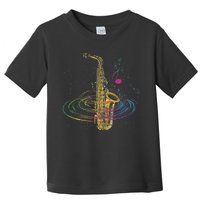 Sax Player Gift Idea Saxophonist Music Notes Saxophone Toddler T-Shirt