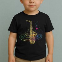 Sax Player Gift Idea Saxophonist Music Notes Saxophone Toddler T-Shirt