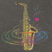 Sax Player Gift Idea Saxophonist Music Notes Saxophone Cotton Canvas Backpack