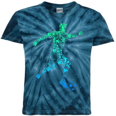 Soccer Player Gift Kids Tie-Dye T-Shirt