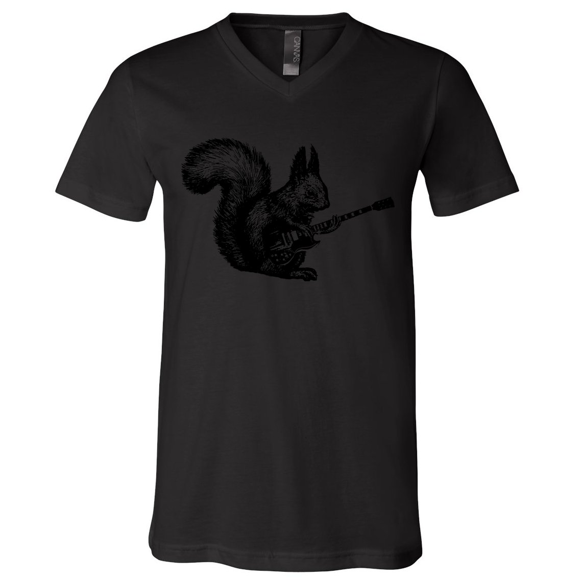 Squirrel Playing Guitar Funny Squirel Guitar Lover Guitar V-Neck T-Shirt