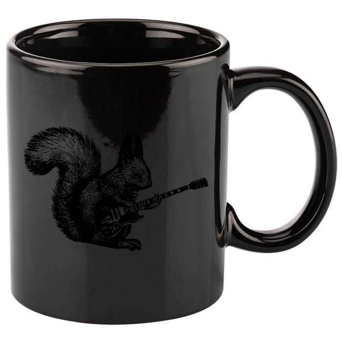 Squirrel Playing Guitar Funny Squirel Guitar Lover Guitar 11oz C Handle Ceramic Mug