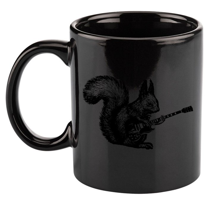 Squirrel Playing Guitar Funny Squirel Guitar Lover Guitar 11oz C Handle Ceramic Mug