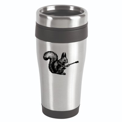 Squirrel Playing Guitar Funny Squirel Guitar Lover Guitar 16oz Travel Tumbler