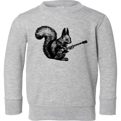 Squirrel Playing Guitar Funny Squirel Guitar Lover Guitar Toddler Sweatshirt