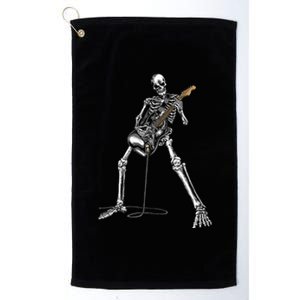 Skeleton Playing Guitar Rock And Roll Graphic Band Platinum Collection Golf Towel