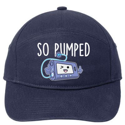 So Pumped Gift Funny Insulin Pump Diabetic Diabetes Awareness Cool Gift 7-Panel Snapback Hat