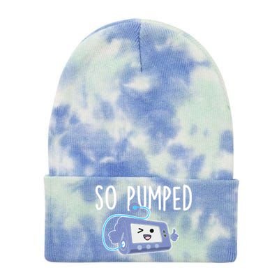 So Pumped Gift Funny Insulin Pump Diabetic Diabetes Awareness Cool Gift Tie Dye 12in Knit Beanie