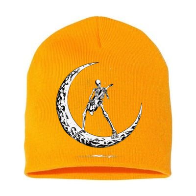 Skeleton Playing Guitar Rock And Roll Band Short Acrylic Beanie