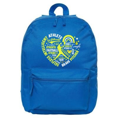 Softball Pitcher Great For Ns Heart Brave Pitcher Cute Gift 16 in Basic Backpack