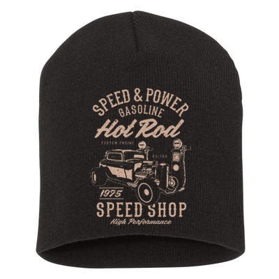 Speed & Power Gasoline Hot Rod Speed Shop Short Acrylic Beanie