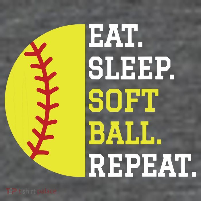 Softball Player Girl Teen Eat Sleep Softball Repeat T-Shirt