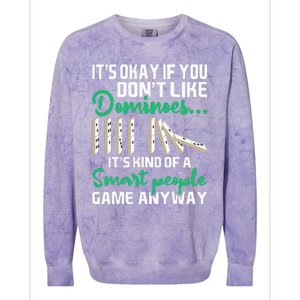 Smart People Game Anyway  Dominoes Lover Domino Player Colorblast Crewneck Sweatshirt