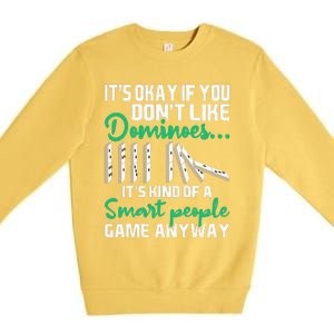 Smart People Game Anyway  Dominoes Lover Domino Player Premium Crewneck Sweatshirt