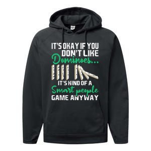 Smart People Game Anyway  Dominoes Lover Domino Player Performance Fleece Hoodie