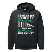 Smart People Game Anyway  Dominoes Lover Domino Player Performance Fleece Hoodie