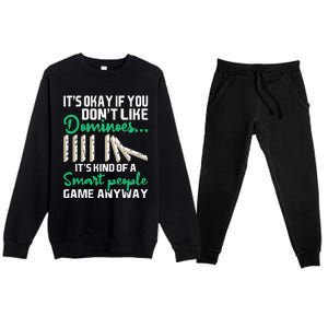 Smart People Game Anyway  Dominoes Lover Domino Player Premium Crewneck Sweatsuit Set