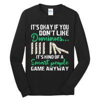 Smart People Game Anyway  Dominoes Lover Domino Player Tall Long Sleeve T-Shirt