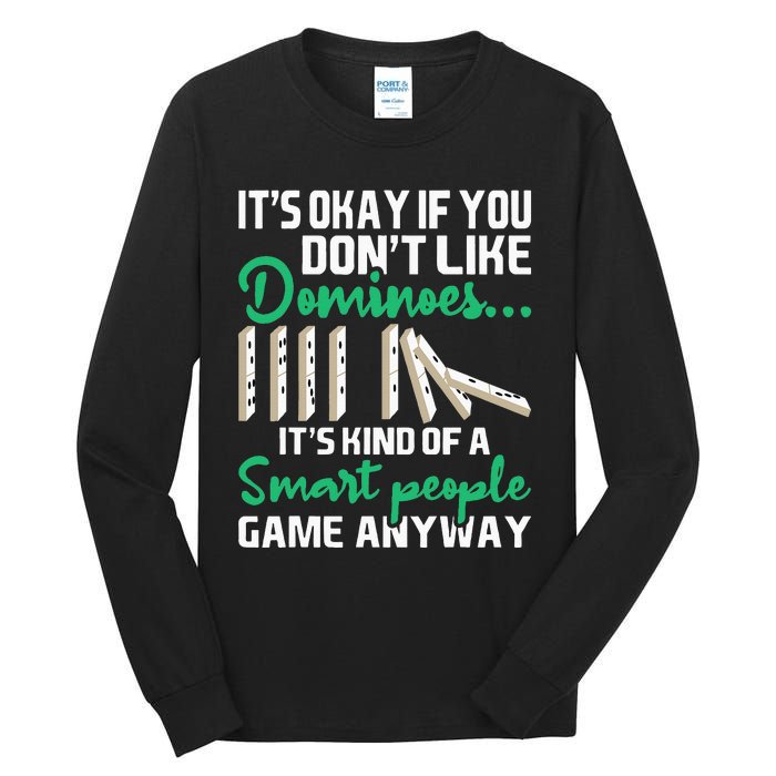 Smart People Game Anyway  Dominoes Lover Domino Player Tall Long Sleeve T-Shirt